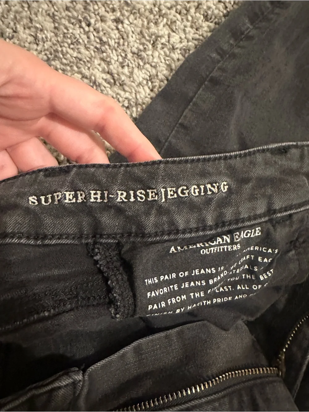 American Eagle Outfitters Black Ripped High-Rise Skinny Jeans